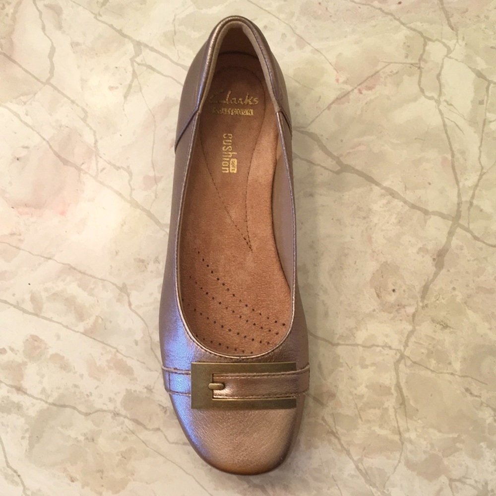 Clarks Blanche West Gold ballet flats 6.5M